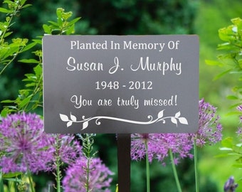 Custom Garden Memorial Plaque with Stake - Personalized Tree Marker