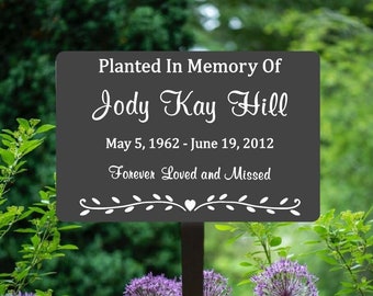 Metal Memorial Plaque with Stake – Personalized Garden Memorial Plaque – Custom Outdoor Tribute Sign