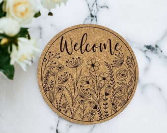 cork coaster floral coaster welcome coasters drink coaster set of 4