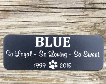 Personalized Pet Memorial Plate: Custom Engraved Metal Plaque (3.5" x 1.5")