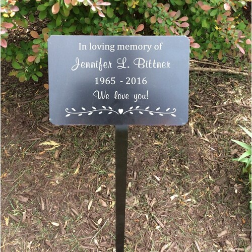 Personalized Memorial Tree Plaque with Stake, Memorial Garden Mark, Custom Name Plates