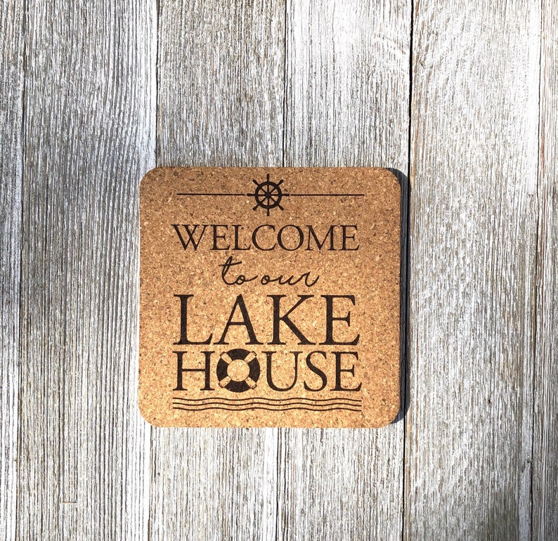 Stone Effects Molds Lake House Cork Coaster - Thumbnail 2