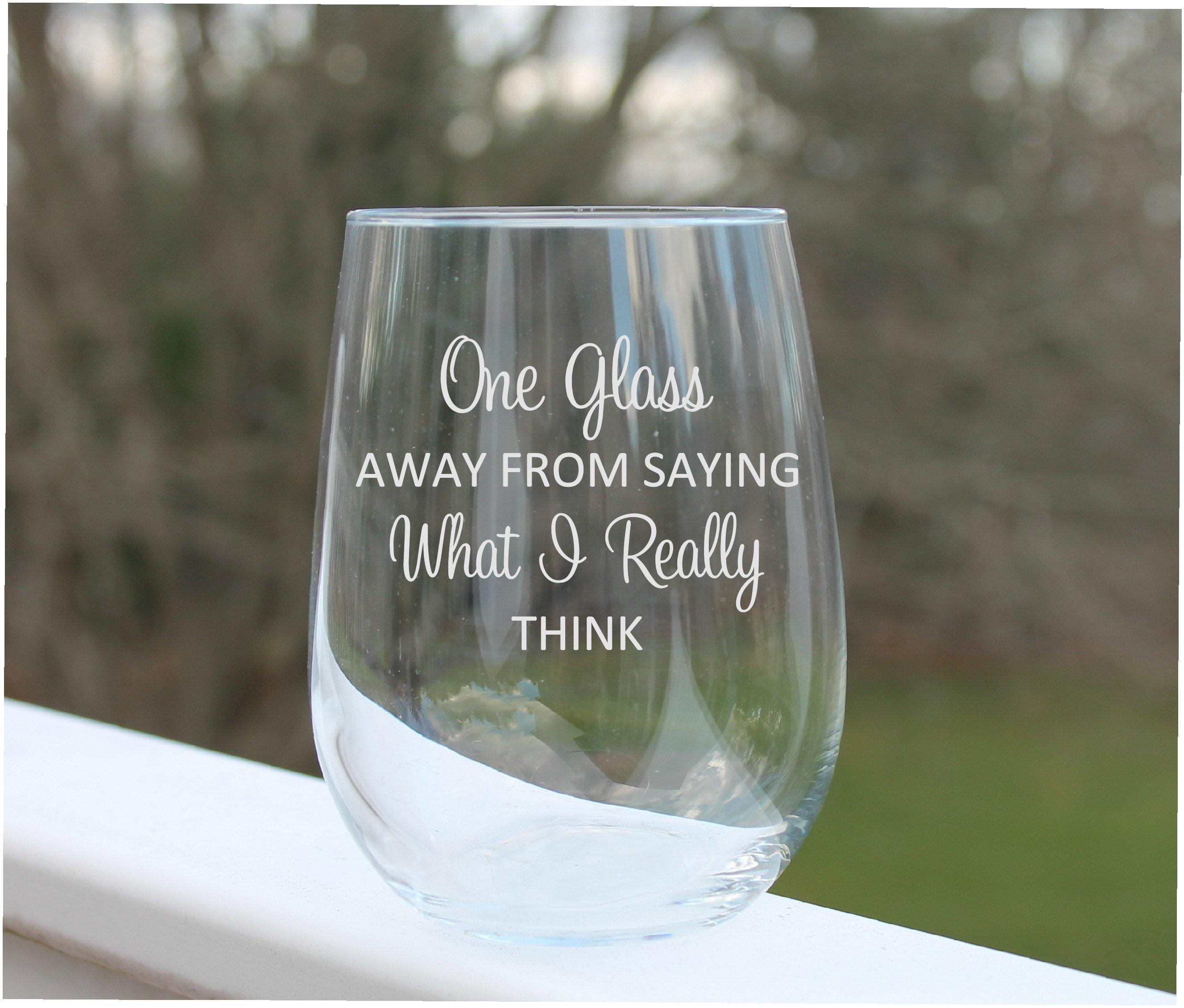 Custom Cute Quotes and Sayings Stemless Wine Glass - Engraved