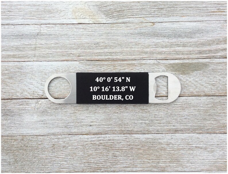 Gift for dad personalized bottle opener Stocking stuffer Beer Bottle Opener GPS Coordinates