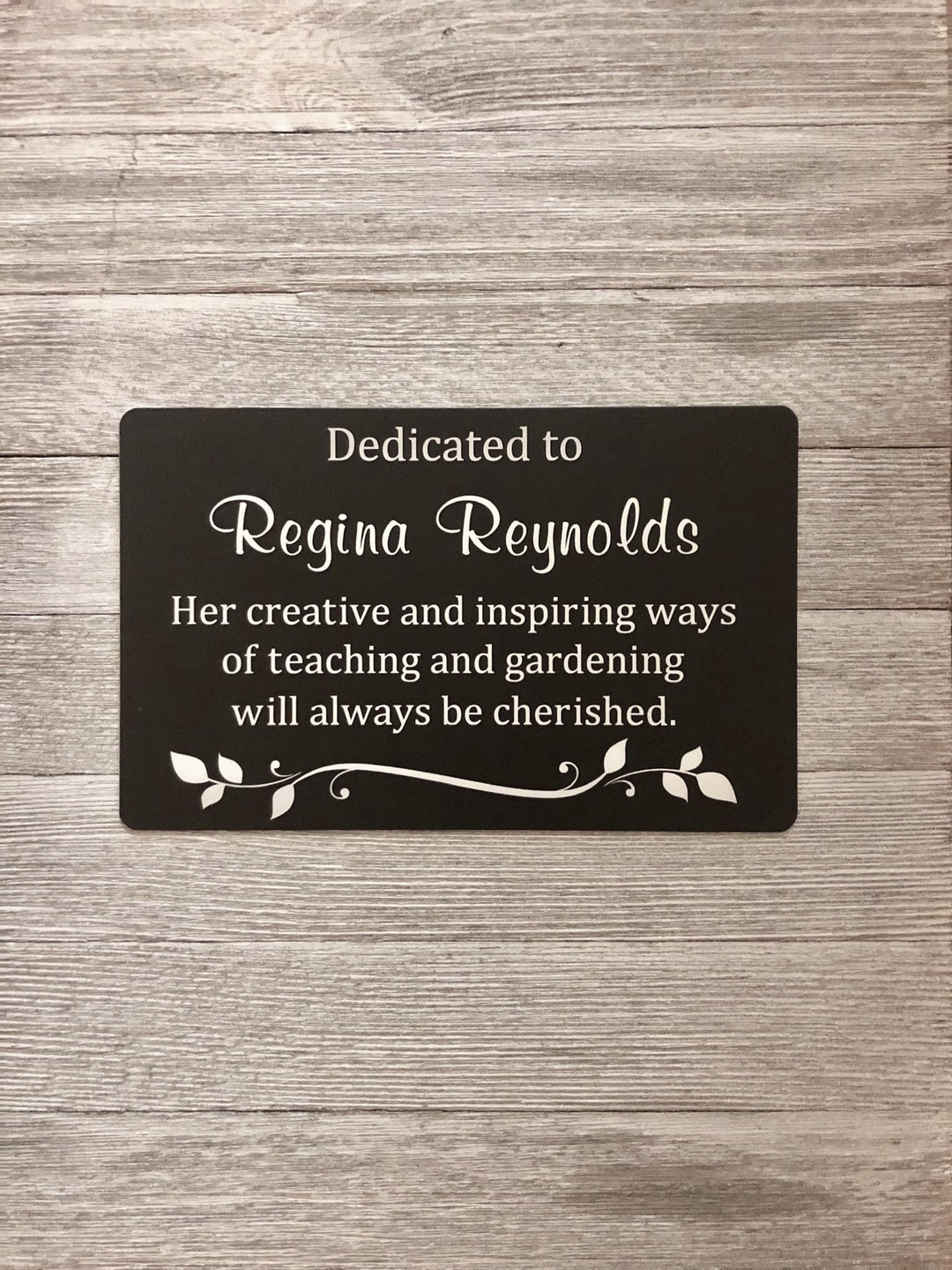 Custom Outdoor Dedication Sign Plaque With Stake - Engraved Tree Marker ...