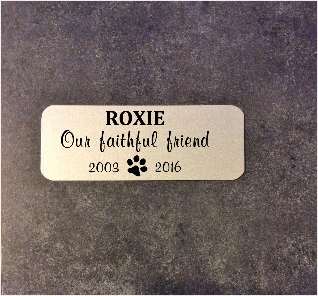 Personalized Pet Memorial Plate: Engraved Dog Urn Name Plate (3.50" X 1 ...