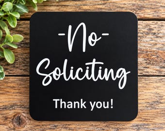 No Soliciting Sign, Custom Engraved Metal Plaque, Personalized Door Sign, Business Office Entry Sign