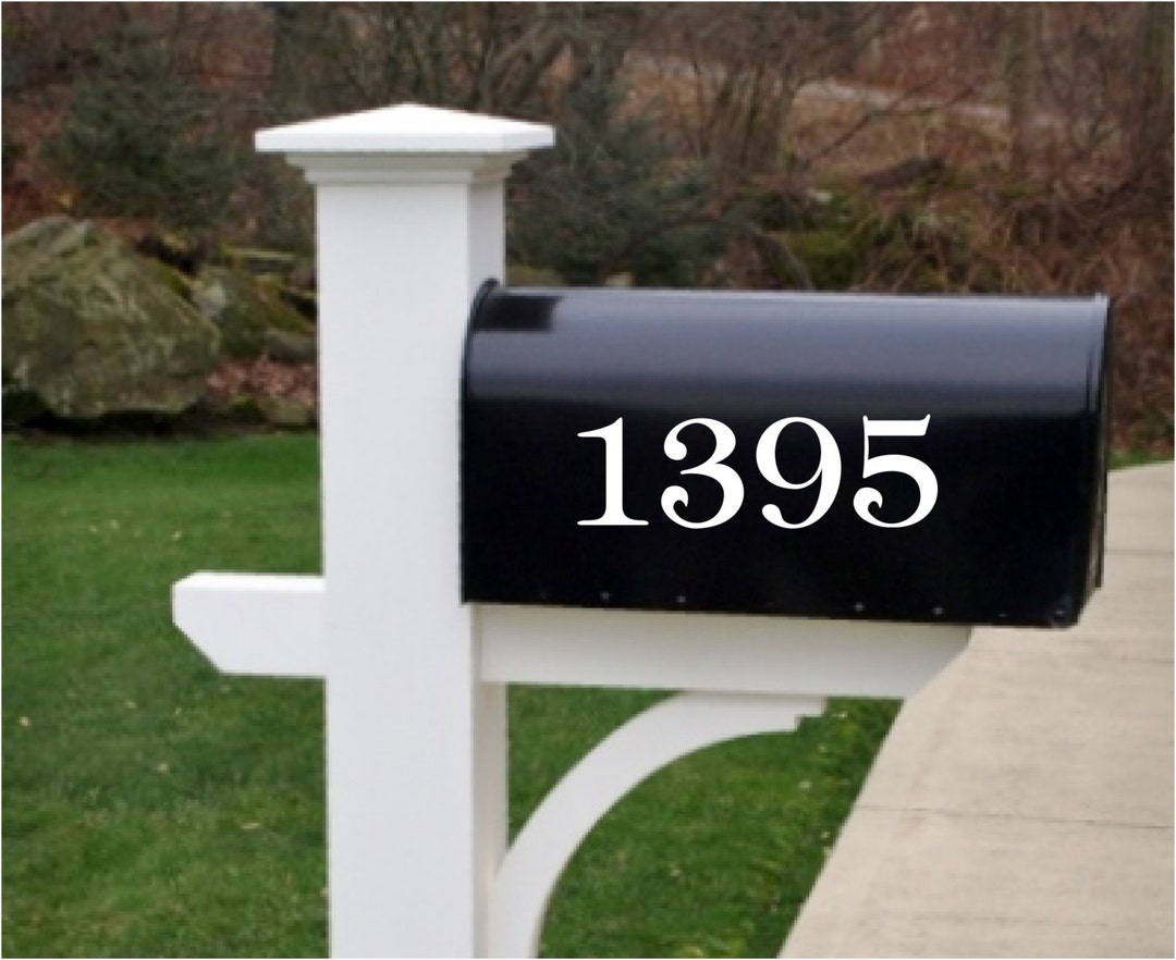Vinyl Numbers Outdoor Vinyl Mailbox Numbers Set of 2 House Etsy