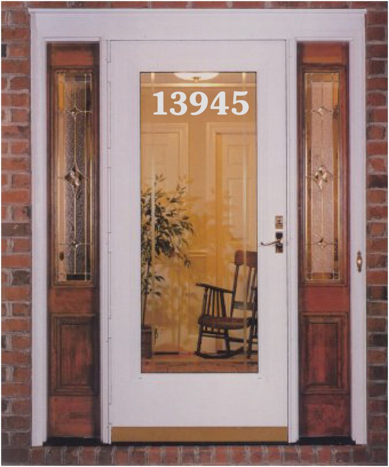 Address Etched Glass Vinyl House Numbers 3 Etched Etsy