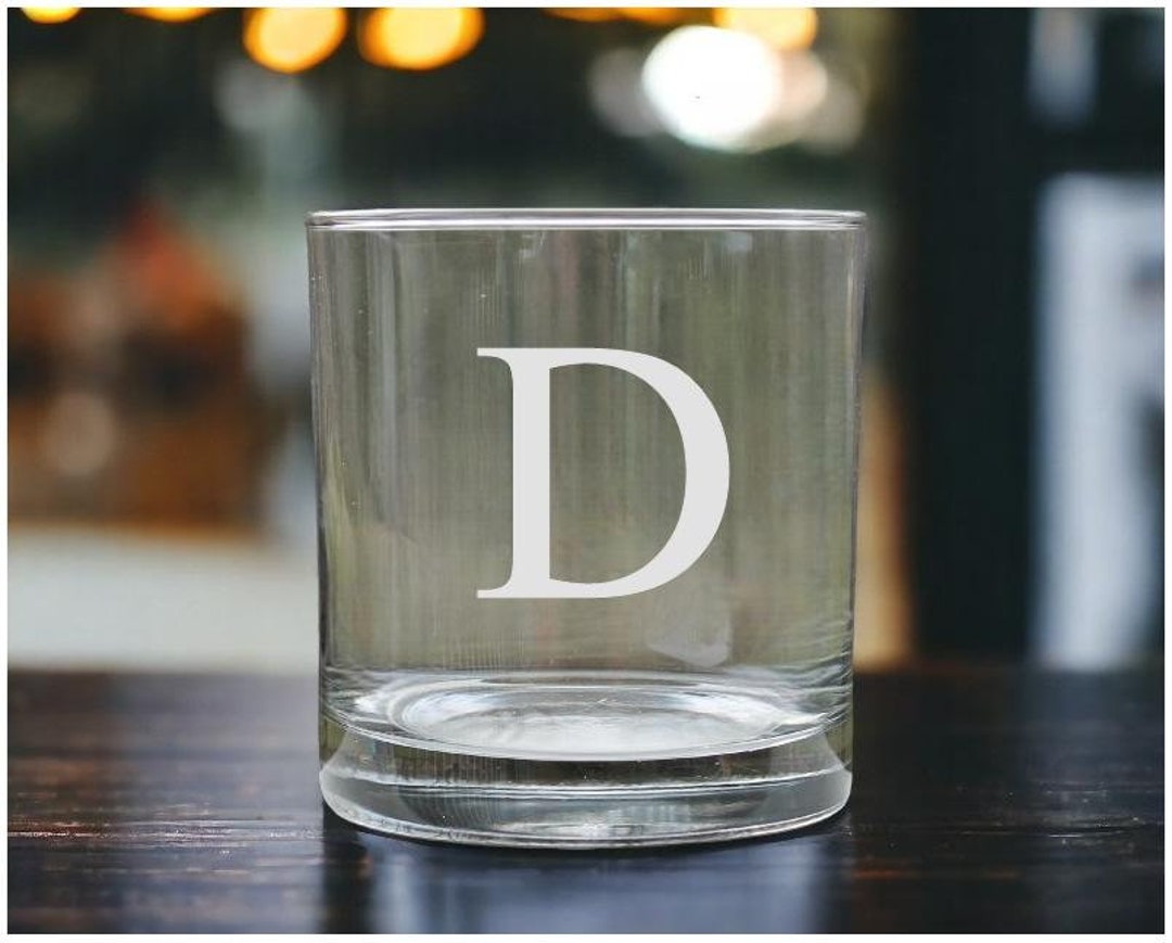 Personalized Monogrammed Whiskey Glass - Custom Rocks Glass for Wedding ...
