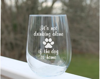 Stemless Wine Glass etched  dog wine glass, fun wine glasses, stemless wine glass, cute wine glass