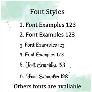 Pode incluir: Uma lista de seis estilos de fonte diferentes com o texto "Font Examples 123" escrito em cada estilo. O texto "Outras fontes est&atilde;o dispon&iacute;veis" est&aacute; escrito abaixo da lista.