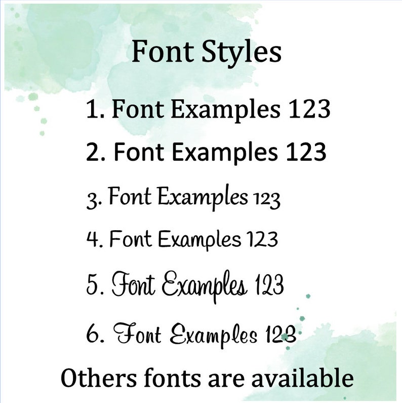 Pode incluir: Uma lista de seis estilos de fonte diferentes com o texto "Font Examples 123" escrito em cada estilo. O texto "Outras fontes est&atilde;o dispon&iacute;veis" est&aacute; escrito abaixo da lista.