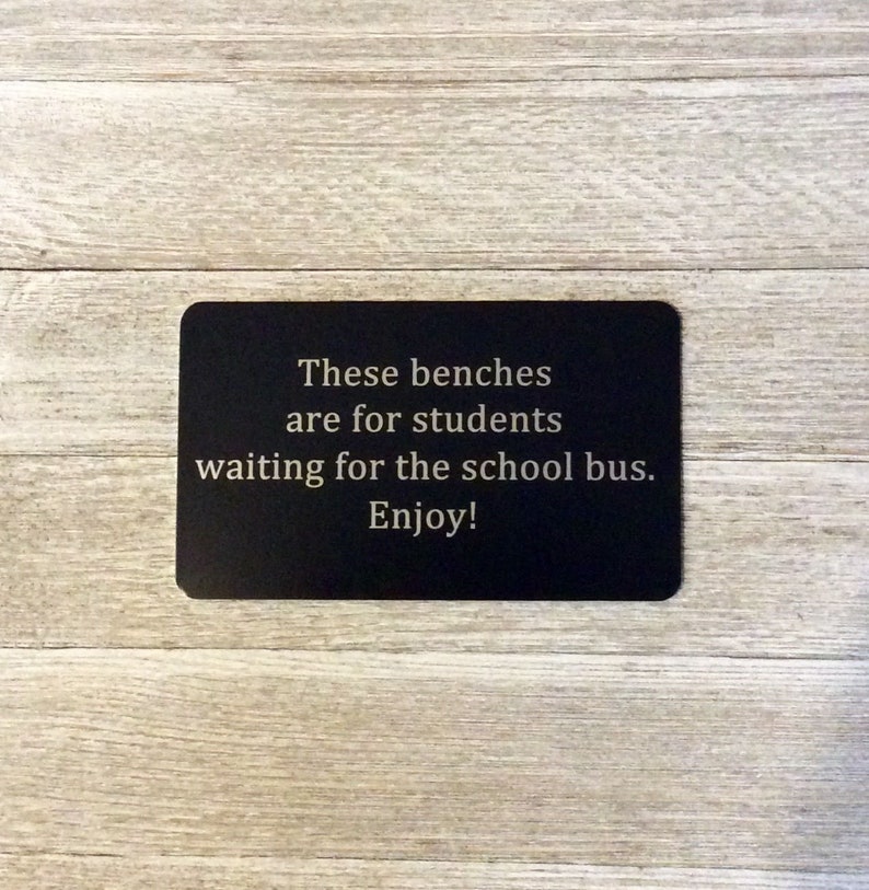 Engraved Metal Plaque - Custom Outdoor Sign, Bench Plaque, Metal Name Plates, Personalized Name Tag, Outdoor Plaques, Memorial Sign image 5