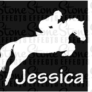 Personalized Horse Jumping Decal: Outdoor Vinyl Sticker