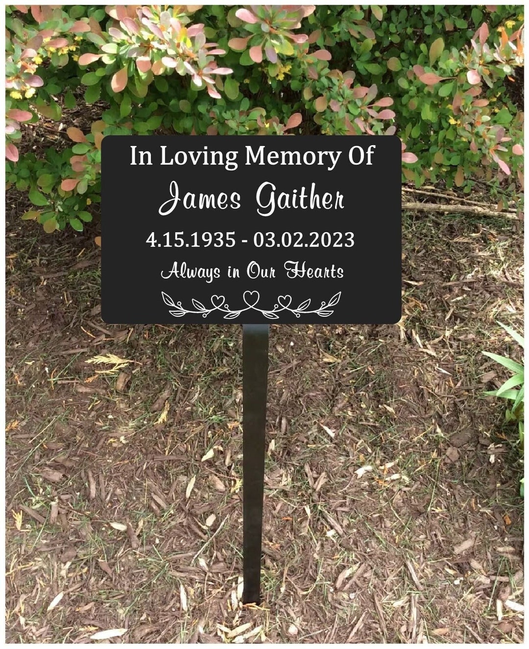 Engraved Memorial Plaque: Custom Metal Garden Sign With Stake - Etsy