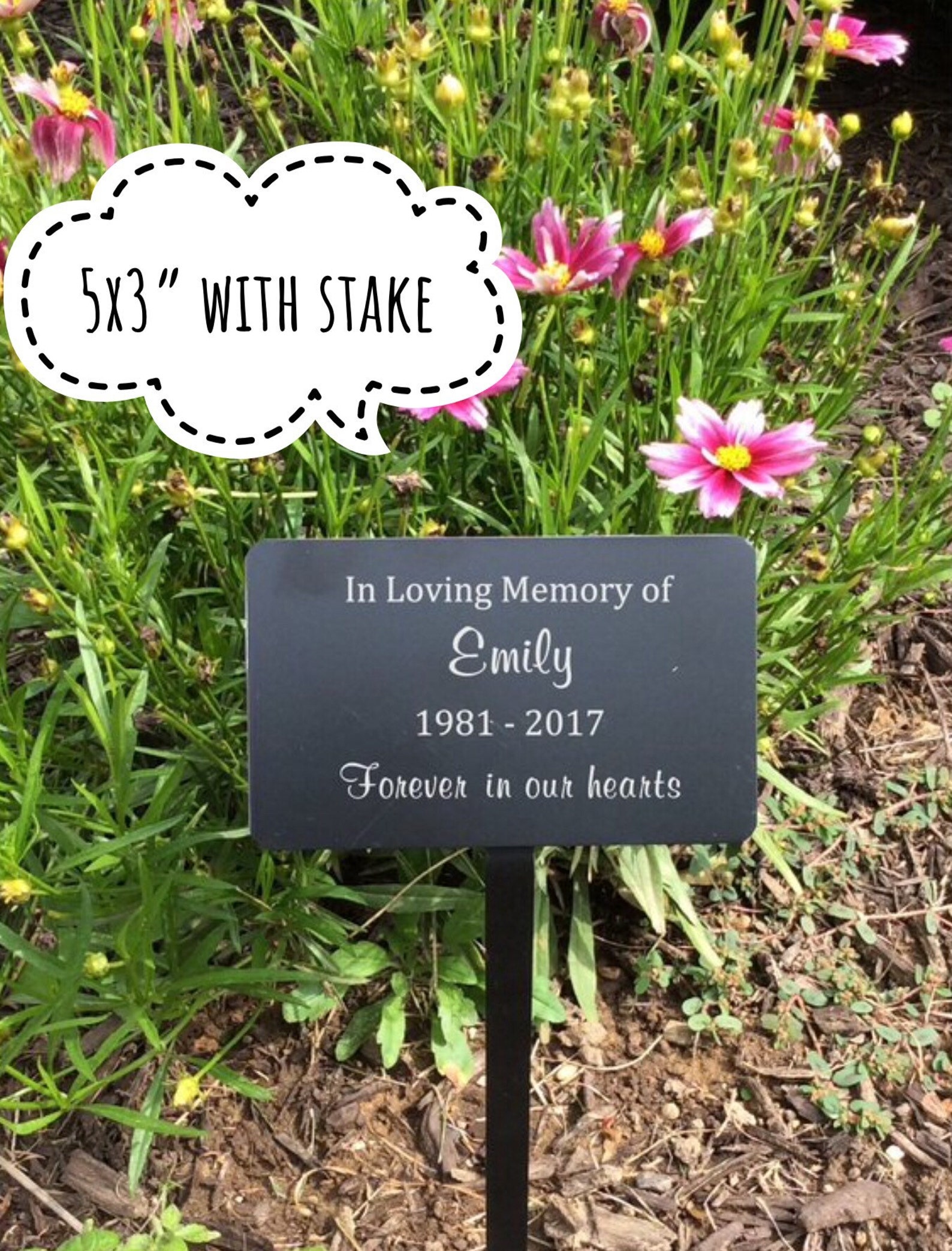 Memorial marker metal garden marker Metal Name Plate metal Etsy