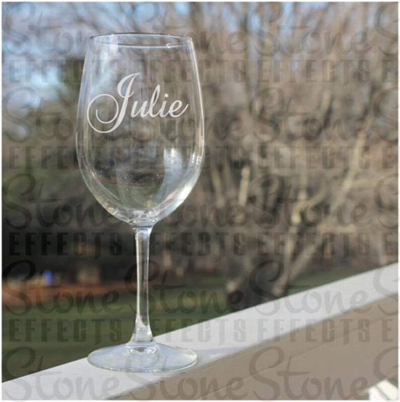 Personalized Wine Glasses, wine glasses with name, personalized wine glass with stem, Etched wine glasses, custom wine glasses image 2