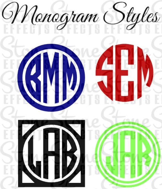 Monogram Decal, 2 Monogram Stickers, Monogram Labels, iPhone Stickers,  Ipad, DIY, Glassware 