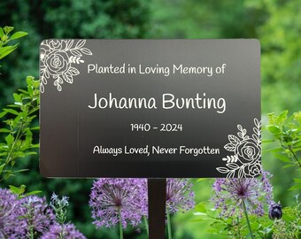 Memorial garden plaque, metal memorial plaque, 8x5" with stake