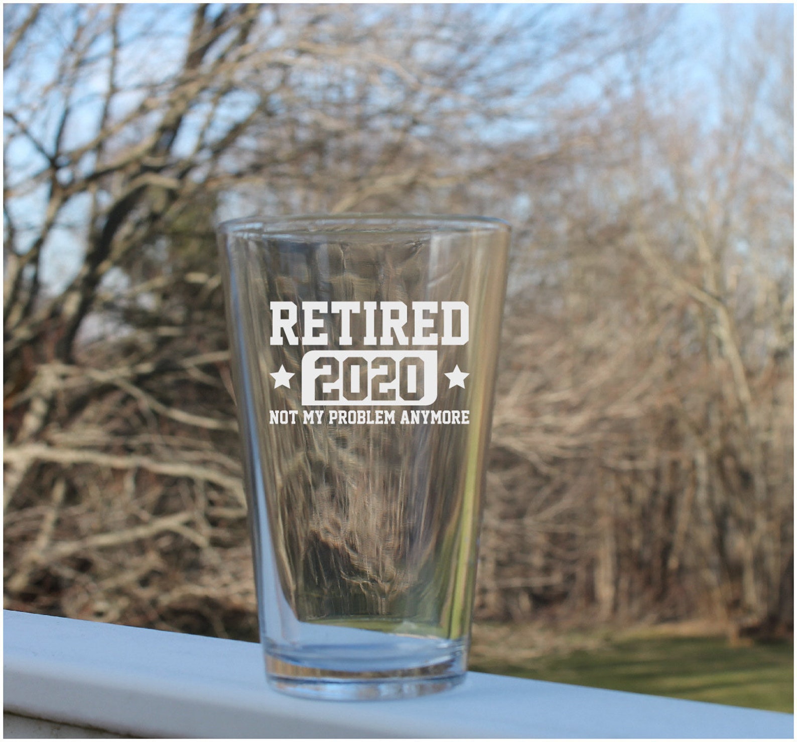 Engraved Pint Glass Retirement Gift Retirement Glass Custom Etsy