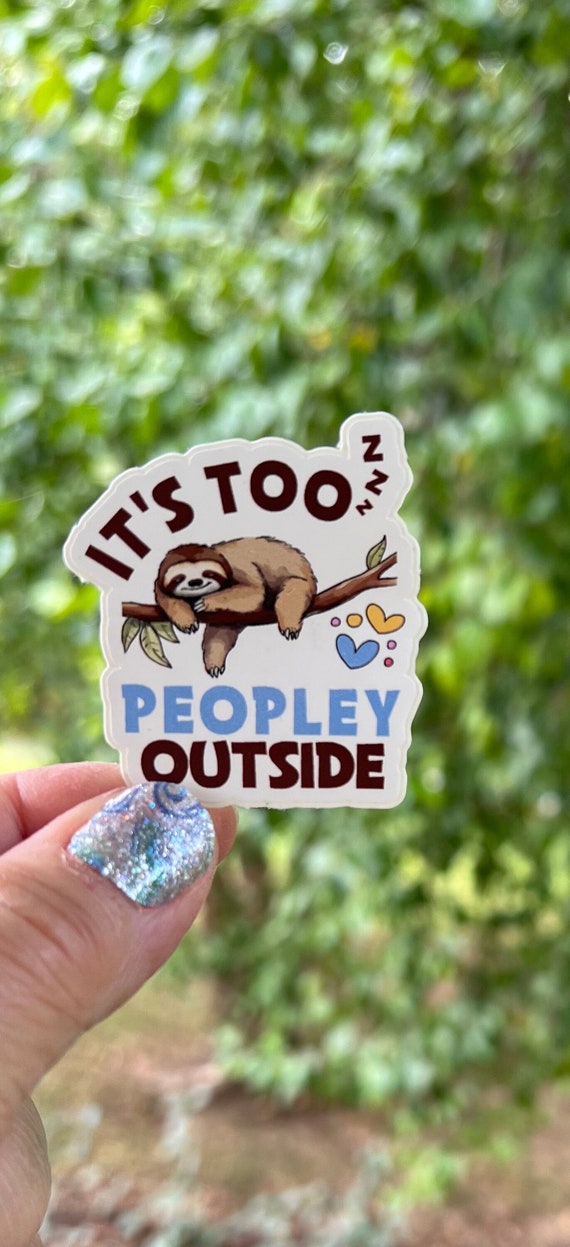 Cute Sloth Sticker, Laptop Sticker, Sloth Lover Vinyl Decal, Perfect Gift for Sloth Lovers, Cars & Tumblers
