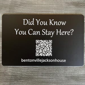 Outdoor QR Code Sign, Custom QR Code Sign, Engraved Metal Plaque, Multiple Sizes