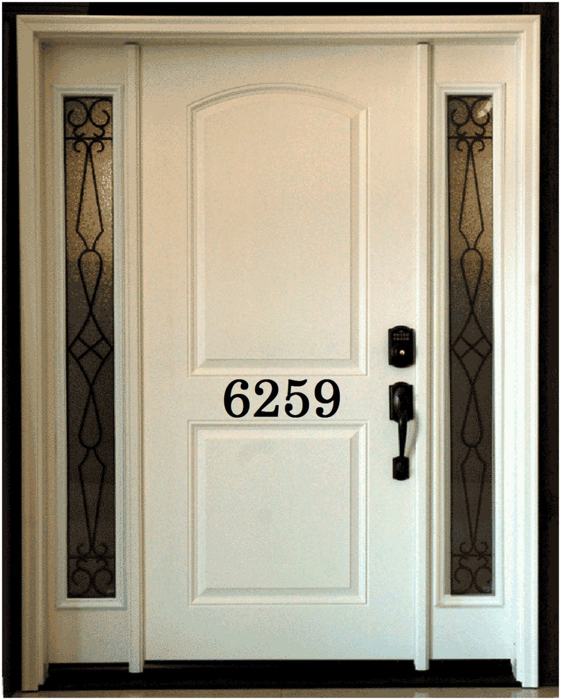 Door Declas Address Decal Vinyl Numbers 4 Front Image 0