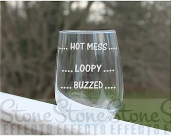 stemless wine glasses, Etched wine glasses, funny wine glasses
