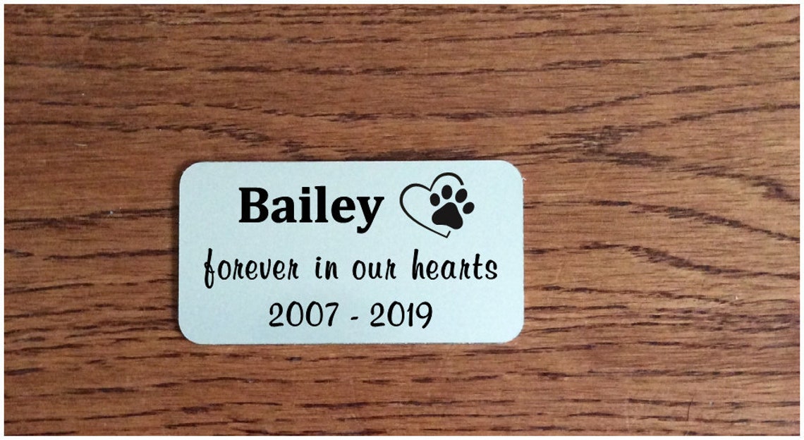 Custom Name Plate Pet Urn Plaques Engraved Metal Pet Etsy