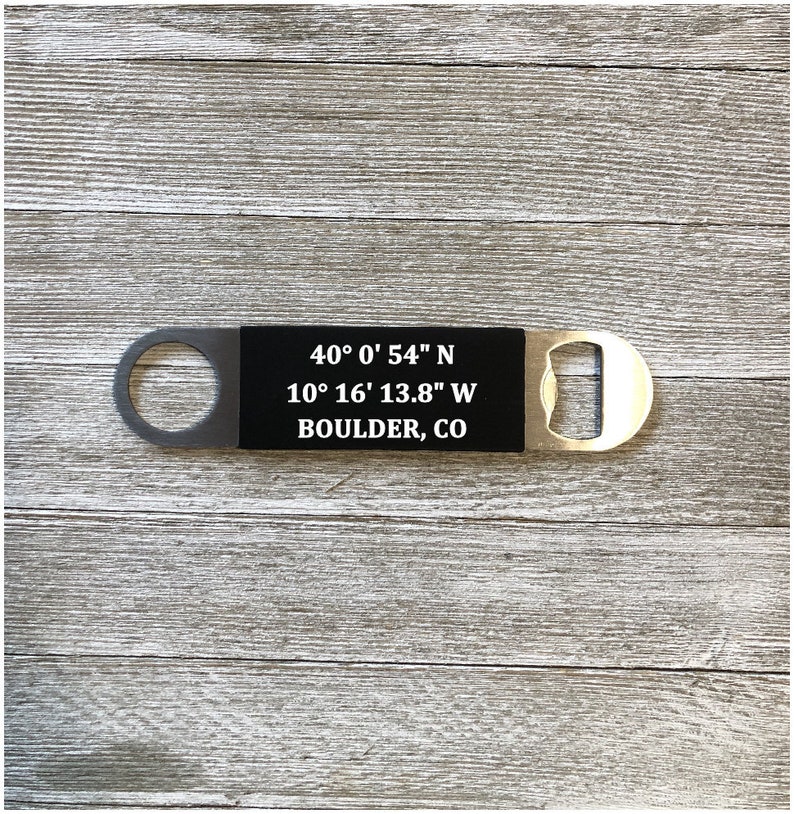Gift for dad personalized bottle opener Stocking stuffer Beer Bottle Opener GPS Coordinates