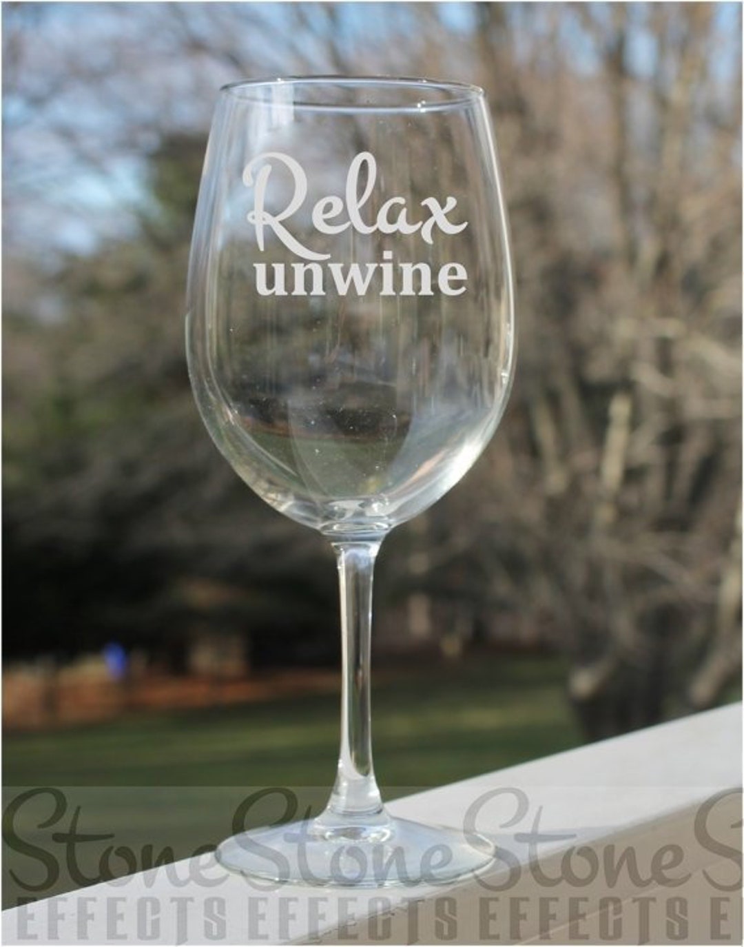 Etched Wine Glass 12oz Relax Unwine Wine Glasses Etched Etsy