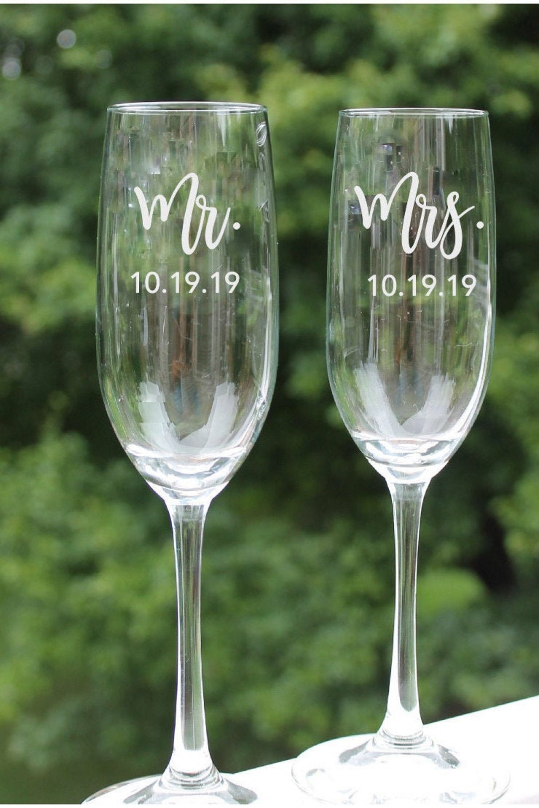 Personalized Champagne Glasses Champagne Flutes Mr and Mrs Etsy
