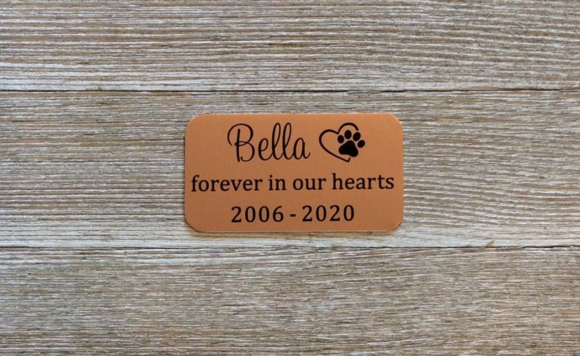 Custom Name Plate Pet Urn Plaques Engraved Metal Pet Etsy