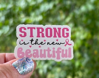 Breast Cancer Awareness Ribbon Sticker: Waterproof Vinyl Decal