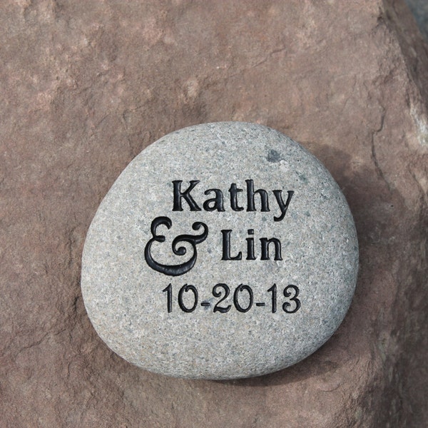 Engraved Stone, Wedding stone engraved, Personalized Stone, oathing stones, Etched Stone, Custom Engraved Stone