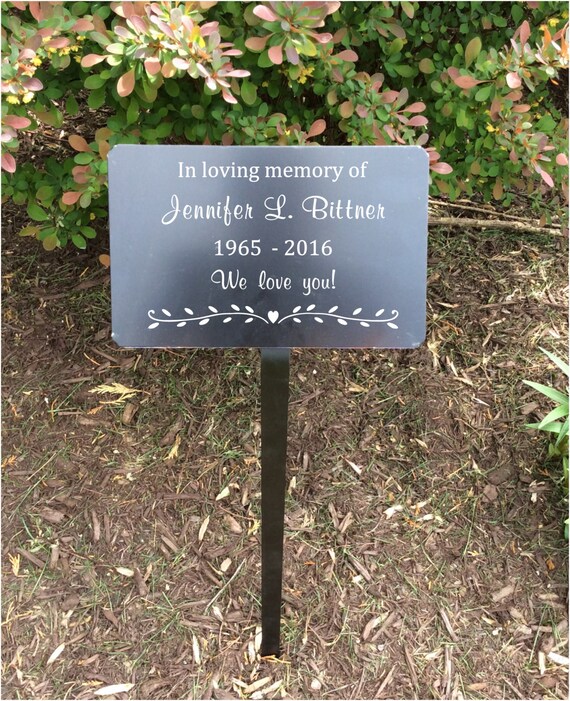 Metal Memorial Garden Plaque With Stake Etsy