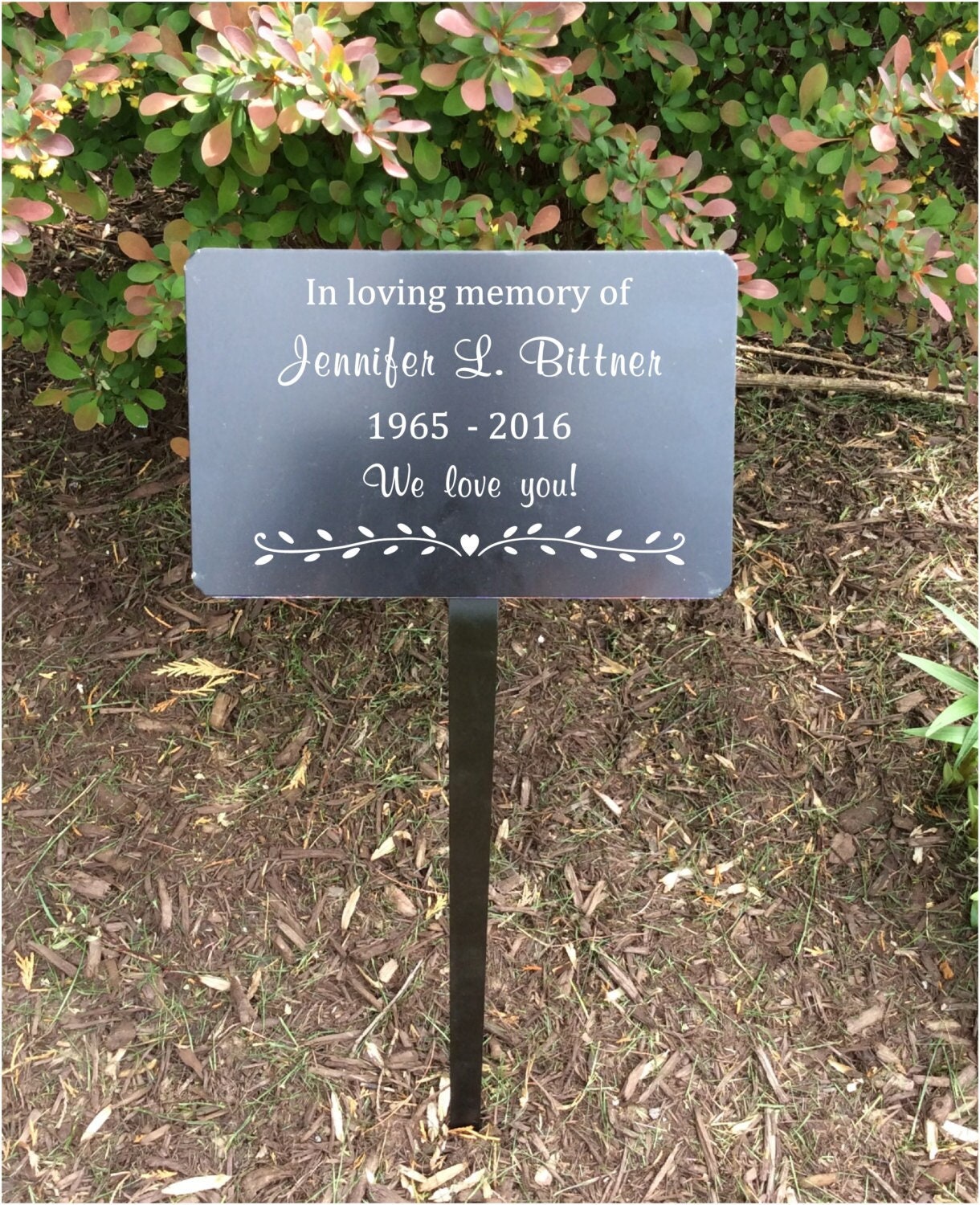  Placa conmemorativa personalizada, marcador de tumba, placa de  recuerdo, para exteriores, placa conmemorativa interior (negro/plateado) :  Patio, Césped y Jardín