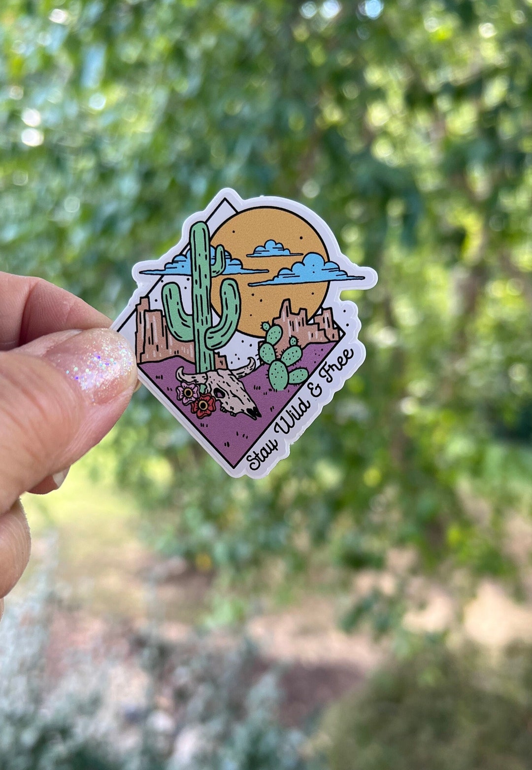 Southwest Desert Cactus Sticker - Durable Vinyl Decal Waterproof - Etsy