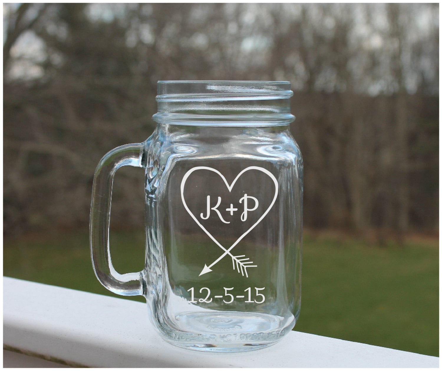 engraved mason jar mug, personalized mason jar, wedding