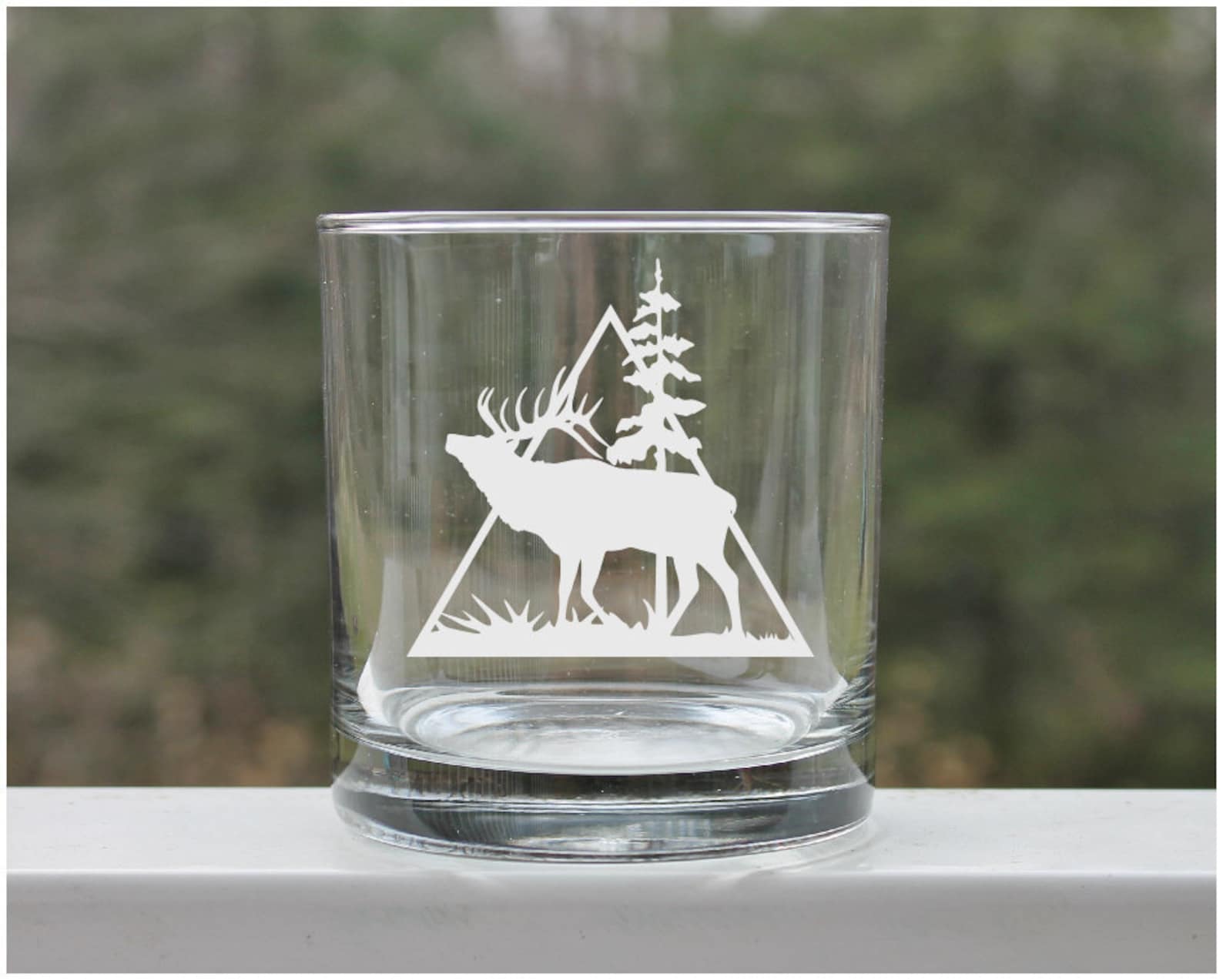 Etched Whiskey Glass Elk Wildlife Glasses Scotch Glasses Etsy
