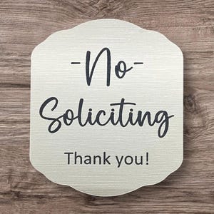 No Soliciting Sign Custom acrylic plaque, No Soliciting Plaque for Home or Office Engraved Outdoor Sign