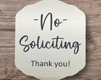 No Soliciting Sign Custom acrylic plaque, No Soliciting Plaque for Home or Office Engraved Outdoor Sign