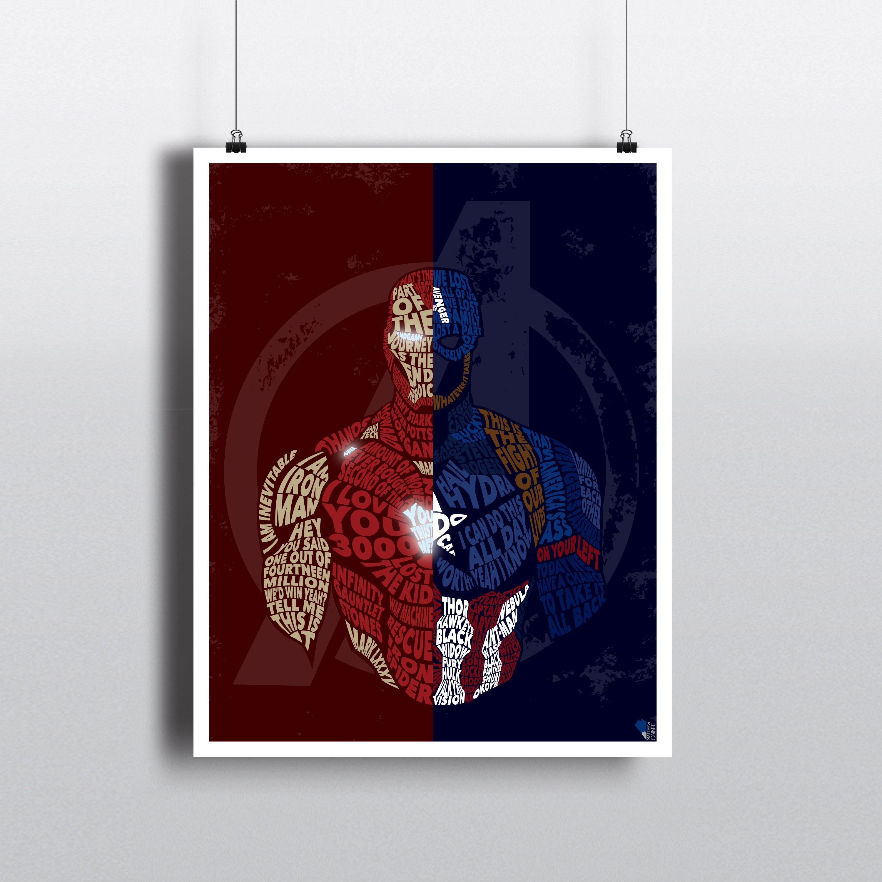 avengers endgame captain america iron man typographical quote etsy