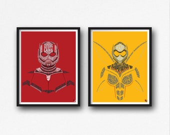 Ant Man and The Wasp Pop Art - Ant Man Word Art - The Was Word Art - Avenger Word Art - Scott Lang - Superhero Girls Art - Minimal Superhero