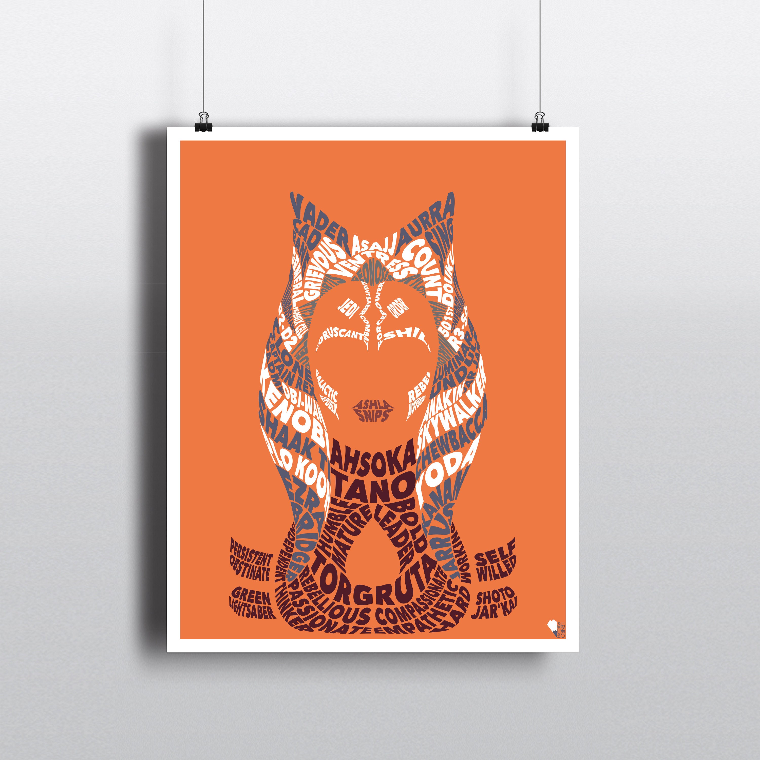 Ahsoka Tano Word Art Ahsoka Minimalist Art Star Wars Modern Art the