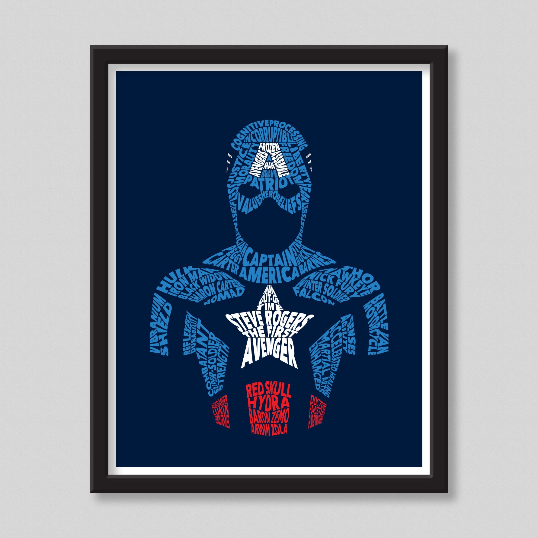 アート・デザイン・音楽 The Art of Captain America Captain America Word Art (no Signature) - Marvel Word Art