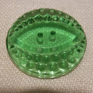 Green Glass Vintage Button