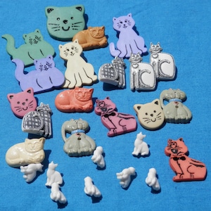 Vintage CATS KITTIES Button LOT