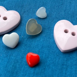Set of Vintage Heart Buttons